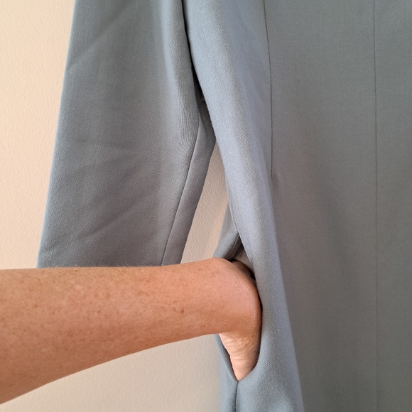 Wool crepe sheath mock neck dress - Picture 5 of 8